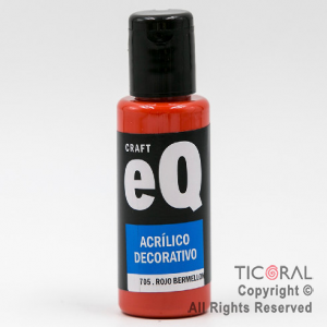 ACRIL.DECOR.EQ 705 ROJO BERMELLON 50ML X 6 UNIDADES